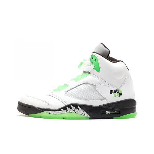 Jordan Air Jordan 5 Retro Quai 54 Белый Высокий Топ Винтажные Баскетбольные Кроссовки Мужские Белый Зеленый