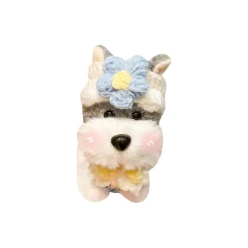 LOGISTAR Милый Цветочный Шнауцер Щенок Украшение Плюшевый Брелок 10 см Длина Тела