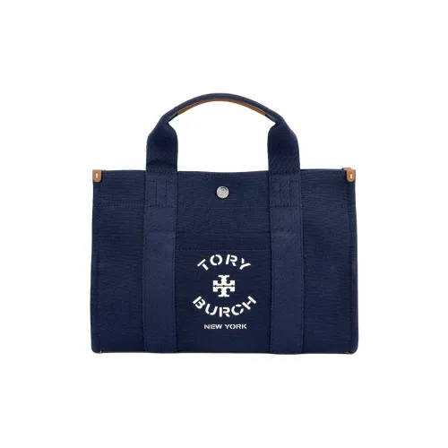 TORY BURCH Хлопок Холст Через плечо Сумка Маленькая Женская Темно-синий
