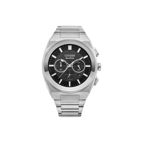 CITIZEN Eco Drive Series Светильник Кварцевый механизм Нержавеющая сталь Ремешок Часы 43 мм Мужские часы Черный циферблат