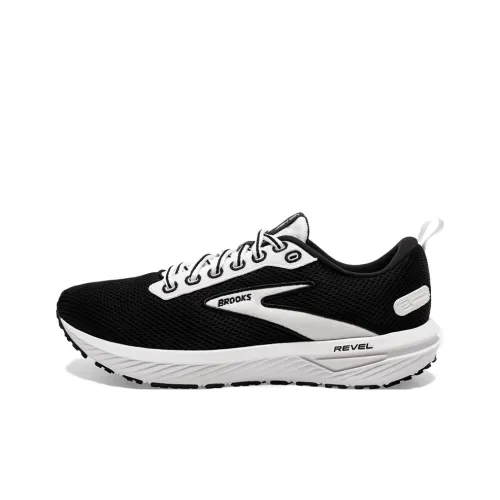 Brooks Revel 6 Амортизирующие кроссовки Slip-resistant Low Top для бега Женские Черный Белый