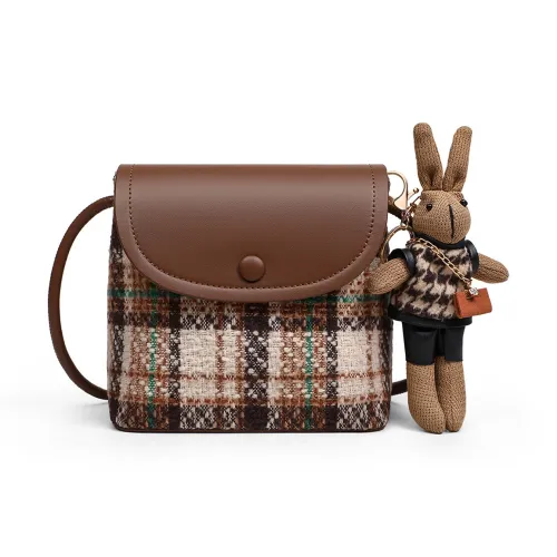 PESASRIE Синтетическая кожа текстиль Mosaic сумка через плечо стандартная женская кофейного цвета