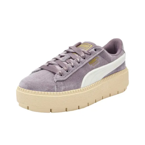 PUMA Платформа Устойчивая к истиранию Низкий Топ Скейтборд Кроссовки Женские Фиолетовые