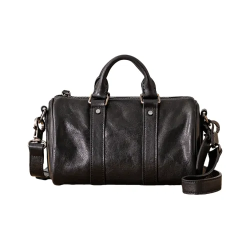 Back Step Первый слой Растительное дубление Коровья кожа Сумка через плечо Унисекс Черный