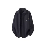 [Флисовая подкладка, вельвет, рубашка] Темно-серый (Tb Луна, логотип с изображением кошки на груди)