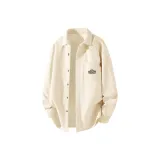 [Флисовая подкладка, вельвет, рубашка] Светлый бежевый (Логотип на груди "Рассвет гор" в стиле Tb)