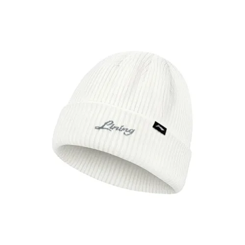 Шапка-бини с акриловым подкладом унисекс белого цвета