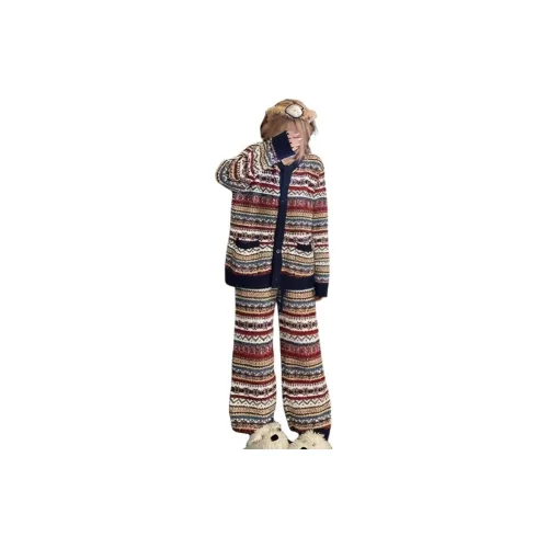 HAPG Винтаж Полосы Женские Пижамные Комплекты