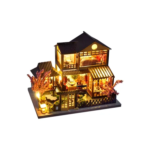 Miao Ji Ручная работа House Hobby Model Деревянный Свет Вверх Архитектура Наборы для самостоятельной сборки Дома