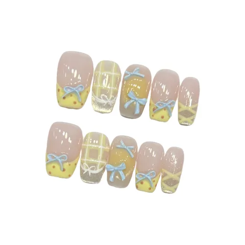 SHAQINUO Qu Hai'Li Ручной Милый стиль Наклейки для ногтей HAND DRAWN Бабочка Гороховый узор Маникюр 20мм