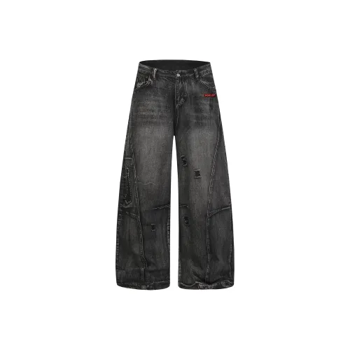 HOKLV Черный С подарками Съемный Застежка-липучка Унисекс Джинсы