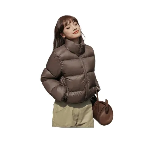 PAZZO Кофе [Винтаж Элегантность Толстый Стильный Текстура] Женские пуховики