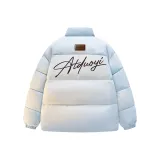 Синий хлопковый пуховик