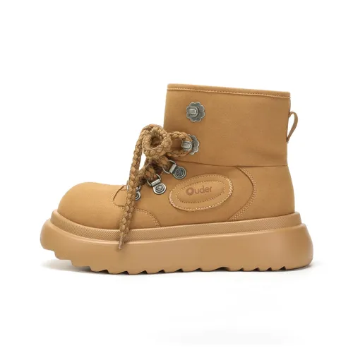 Ouder Термический Увеличение Высоты Противоскользящий Короткий Снегоботинки Женские Каштановый Теплый Коричневый