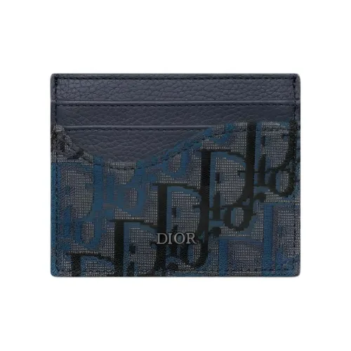 DIOR Коровья кожа Держатель для карт Унисекс Темно-синий