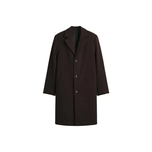 H M Темно-коричневое мужское пальто