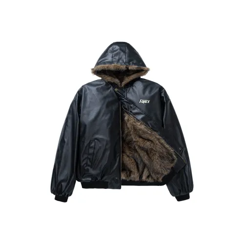 FORCEPULR Черный с съемным металлическим логотипом унисекс пуховики