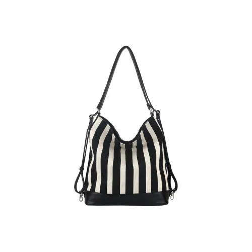 BEGOOER Холст Рюкзак Сумка через плечо Женская Черная Белая