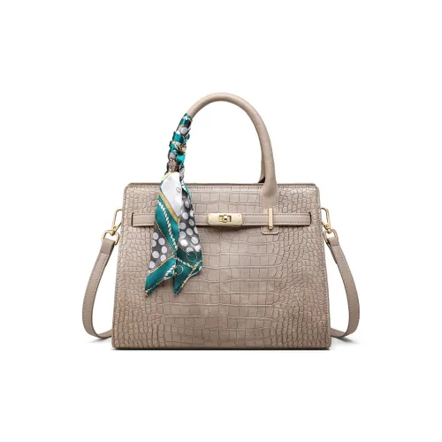 PT'SON Коровья кожа Сумка Женская Серого цвета