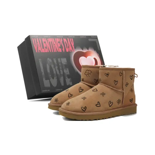 UGG CLASSIC MINI Китайский стиль с принтом 5 коробок термический устойчивый к истиранию короткий сноубутсы женский