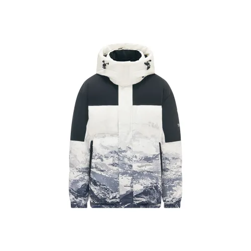 TANBOER Серый Синий Снежные горы Мужской Пух Мужская куртка