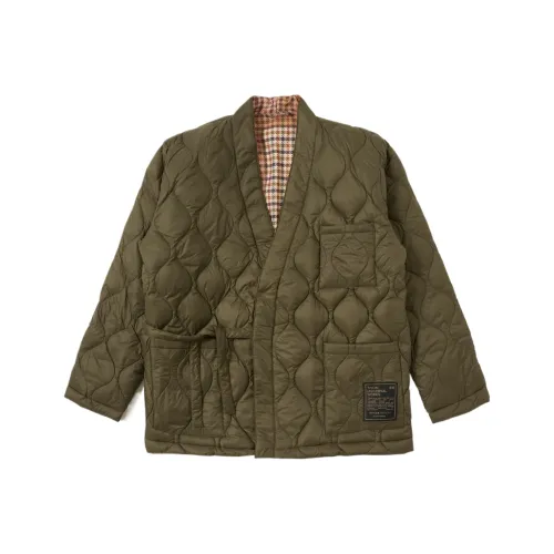 Universal Works Reversible Темно-оливковый Военный стиль Линия Kyoto Work Куртка Куртки Пальто Унисекс