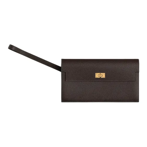 HERMES Kelly Pocket Телячья кожа Кошелек Женские Коричневый