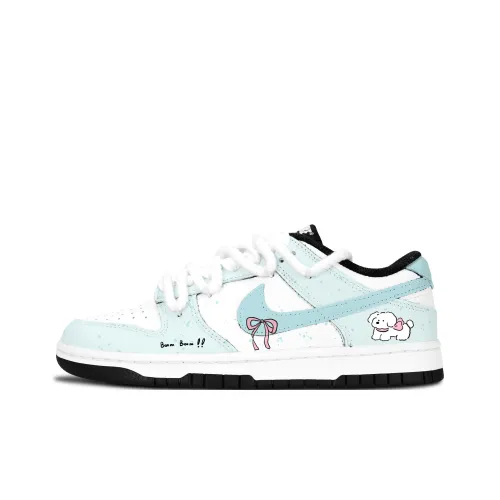 Nike Dunk Черный Белый Свежий Милый Устойчивый к истиранию Низкий Топ Скейтборд Кроссовки Унисекс Синий