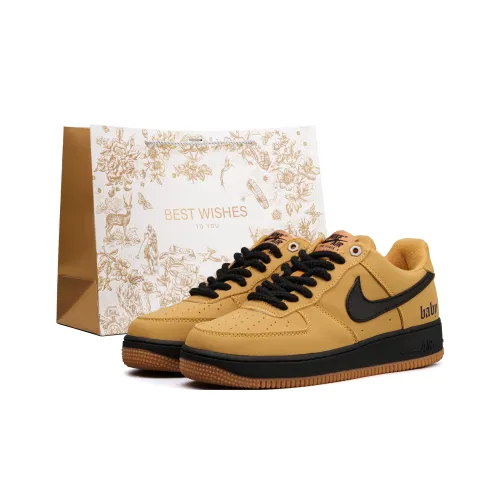 Nike Air Force 1 Амортизация Ударостойкость Низкий Топ Скейтбординг Кроссовки Унисекс Пшеница