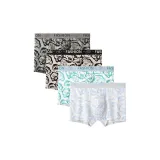 4 пачки с принтом [черный + темно-серый + синий + зеленый]