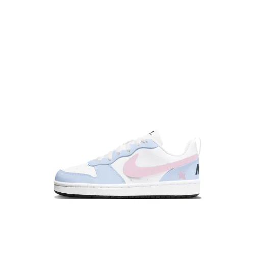 Nike Court Borough Розовый Синий Wish Устойчивый к истиранию Низкий Топ Скейтборд Кроссовки Белый Детский