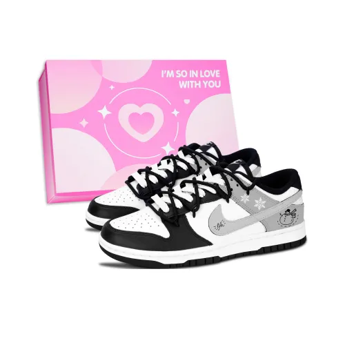 Nike Dunk Черный Белый Минималистский стиль Зимний Устойчивый к истиранию Низкий топ Кроссовки для скейтбординга Унисекс Серый