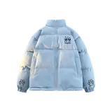 Синий хлопковый пуховик