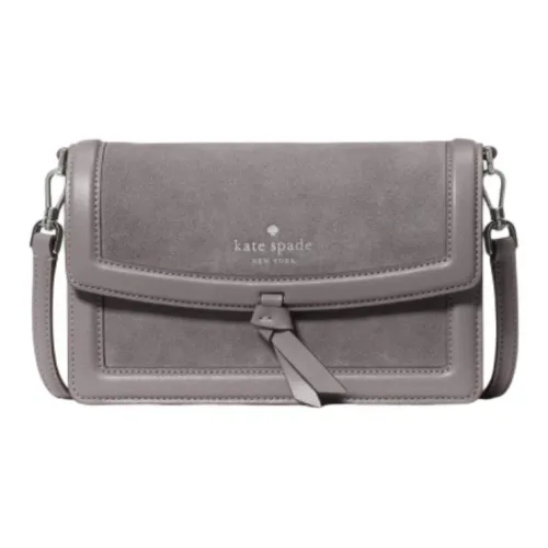 Kate Spade Knott Спилок коровья с искусственной кожей сумка через плечо мини унисекс дикий кролик серый