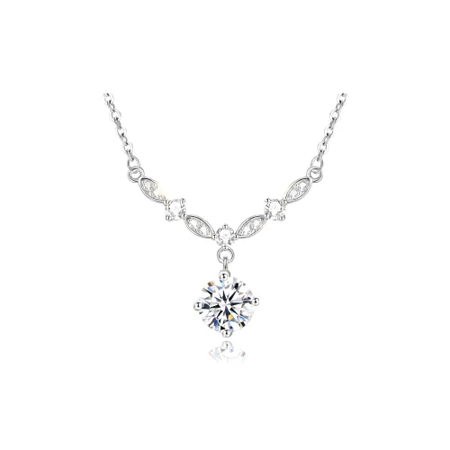 KYY 999 Fine Серебряный Искусственный Камень Ожерелье Женское