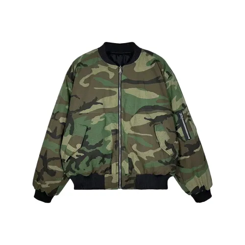 QEWBG Камуфляж [Двусторонний 100% хлопок] Унисекс Пуховики