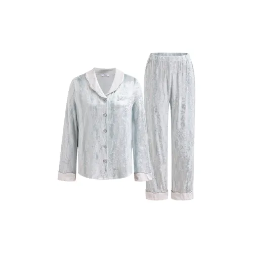 MY BODY Chanel Inspired Золотисто-синий Женские Пижамные комплекты