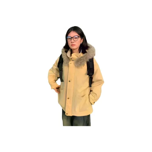 YOUSEKOO Светло-желтый женский пуховик