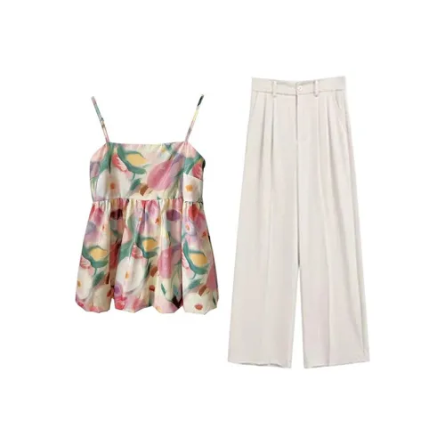 MARIE·COCO Топ на бретелях Топ + Повседневные брюки Женские Повседневные костюмы