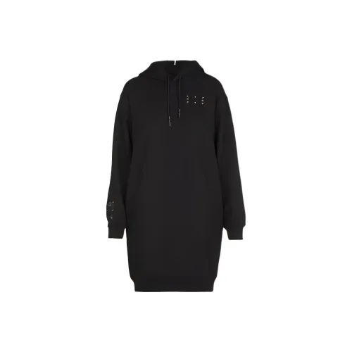 McQ Alexander McQueen Черные Женские Длинные Платья с Длинными Рукавами