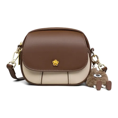 Crtnzo Kroez Коровья кожа Сумка через плечо Стандартная Женская Белая и Кофейная