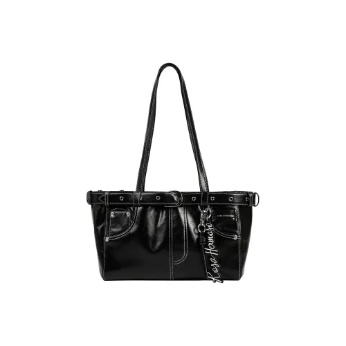 ROSA HERMOSO Fatty Лицевая коровья кожа Джинсы Сумка Сумка на плечо Обычный Женские Черный