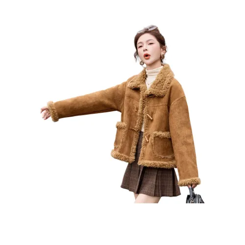 H YXIANG Бархат Feel Пальто Женское