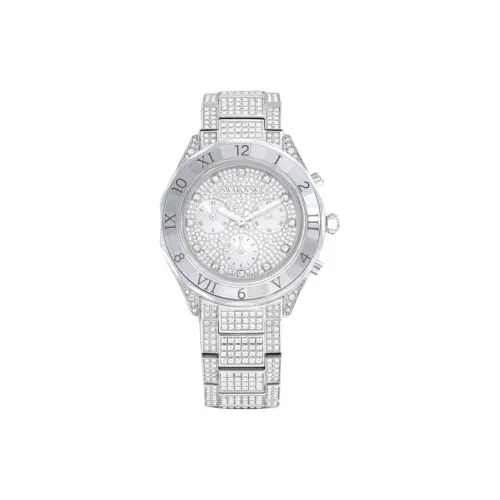 Swarovski Watch Кварцевый механизм Нержавеющая сталь Кристальный ремешок Серебристый циферблат Унисекс