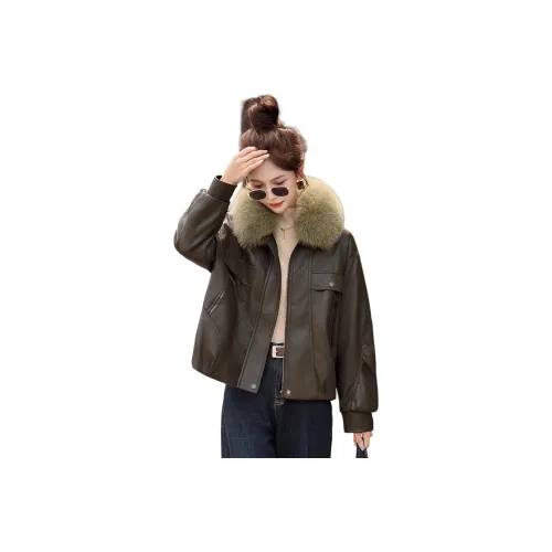 H YXIANG Кожа Куртка Женская