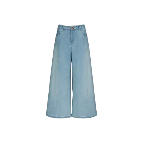 Laurence Chico Низкий шаг длина шва (передняя задняя посадка) Широкие брюки Унисекс Orostachys Зеленый