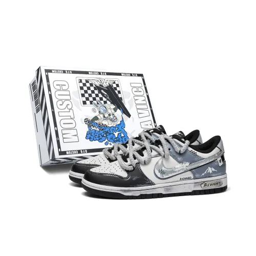 Nike Dunk Silent Цвет айсберга Коробка Устойчивые к истиранию Низкие Скейтборд Кроссовки Унисекс Сине-белый