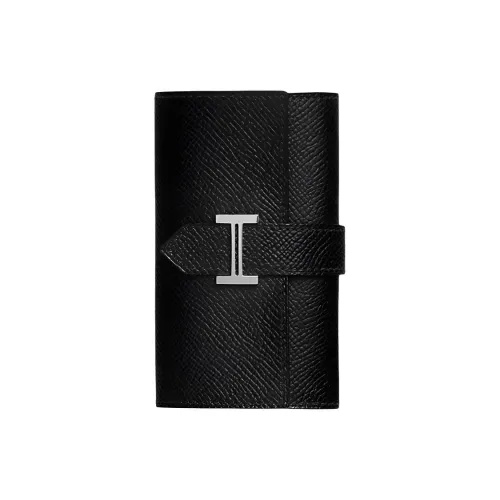 HERMES Bearn Коровья кожа Key Pouch Стандартный Унисекс 89 Черный