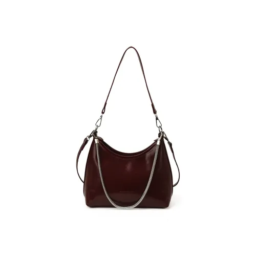 PINK·LAND ПУ (полиуретан) Сумка через плечо Женская Бордовый Белый Черный Кофейный Коричневый