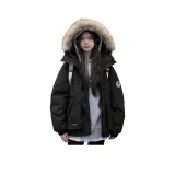 Черный хлопковый пуховик